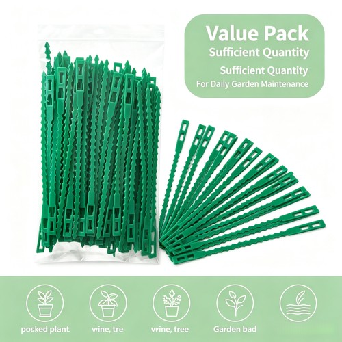 100pcs green plastic plant - green,